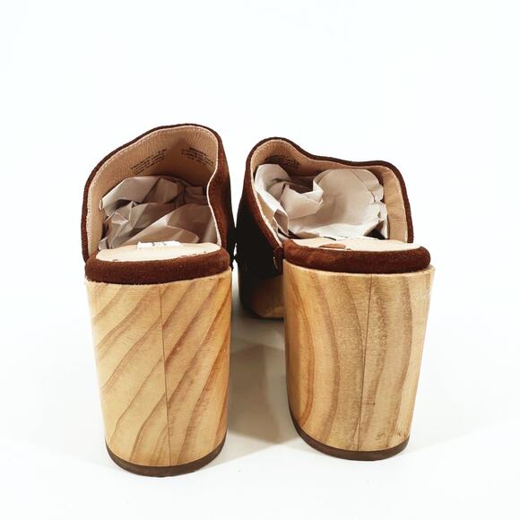 Steve Madden Brooklyn Platform Suede Leather Clogs 8.5M Boho Hippie Festival - Picture 6 of 9